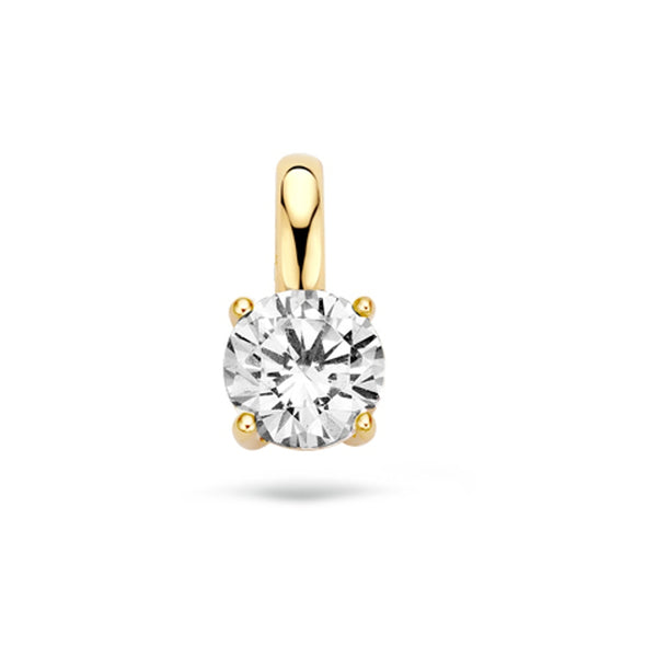 Hanger met solitair zirkonia ⌀ 5 mm 14k goud