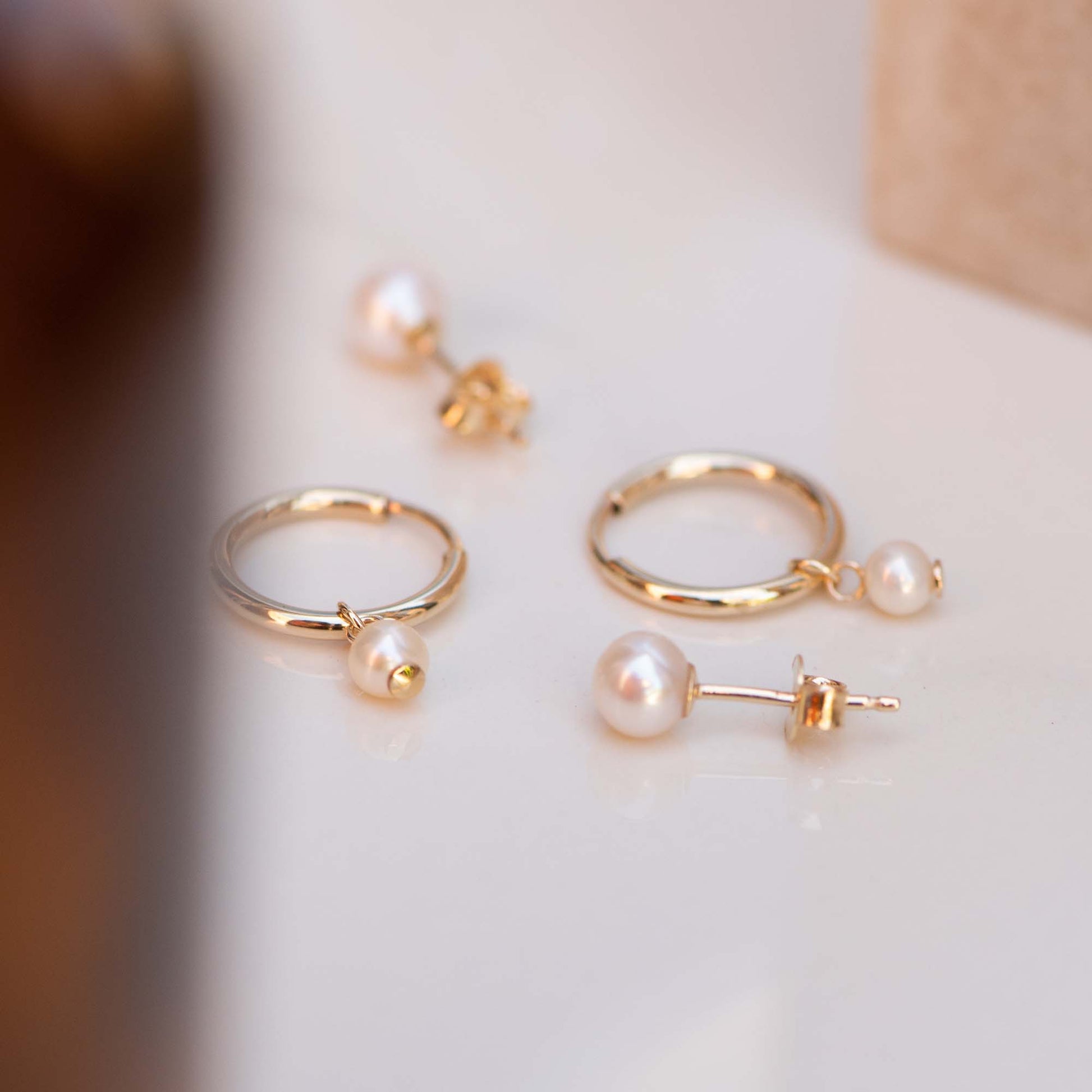 Isabel Bernard Belleville Luna 14 Carat Golden Ear Studs IB360132