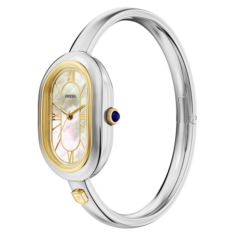 Fossil Sloan Oval White Dial Watch ES5455-zoom-