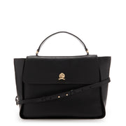 Tommy Hilfiger Crest Black Leather Handbag AW0AW15702BDS