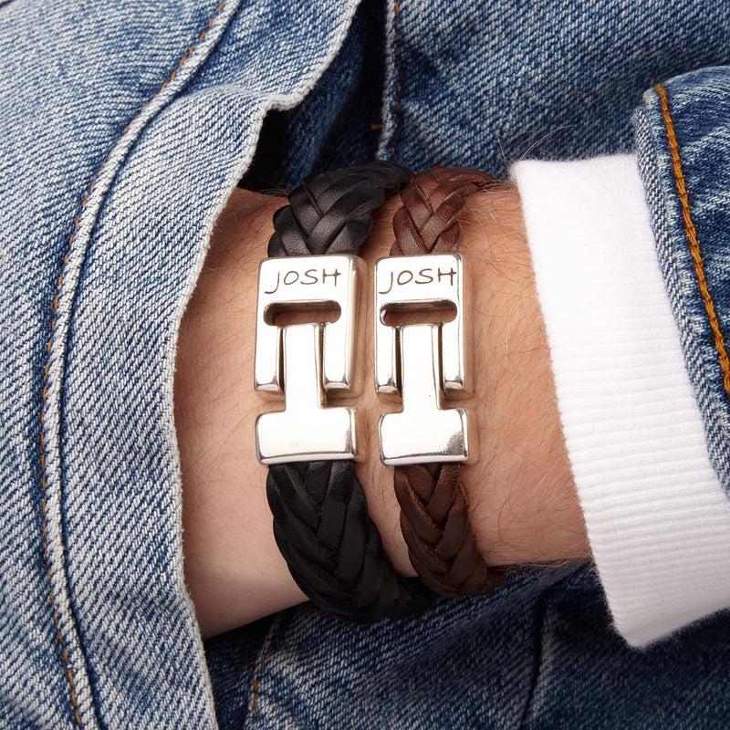 Josh Brown Armband 24456-BRA-BROWN-M (Lengte: 20.50 cm)-zoom-