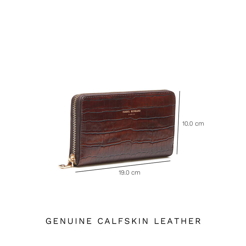 Isabel Bernard Honoré Léa Croco Bruine Ritsportemonnee IB23006-zoom-