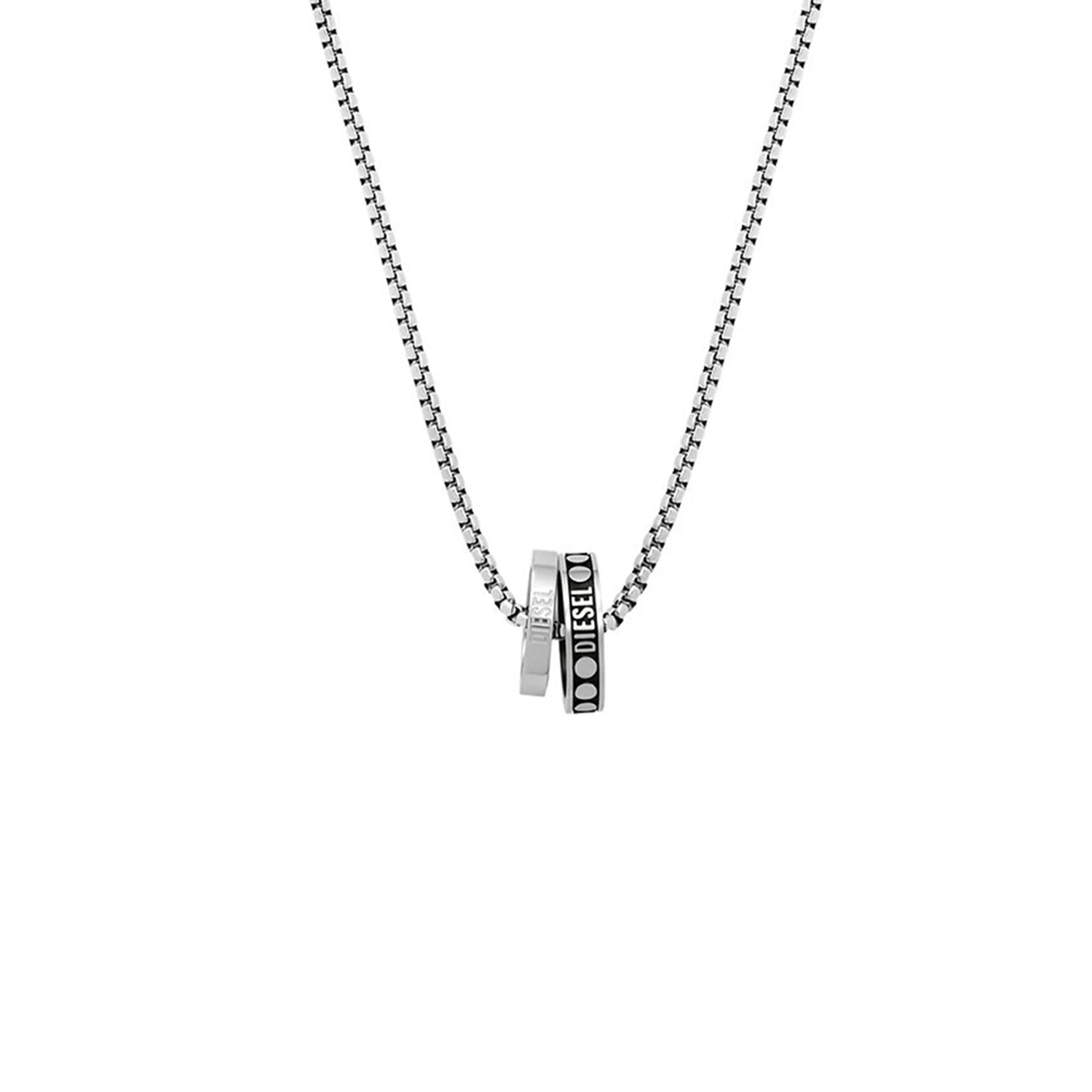 Diesel Double Pendant Stainless Steel Necklace DX1168040