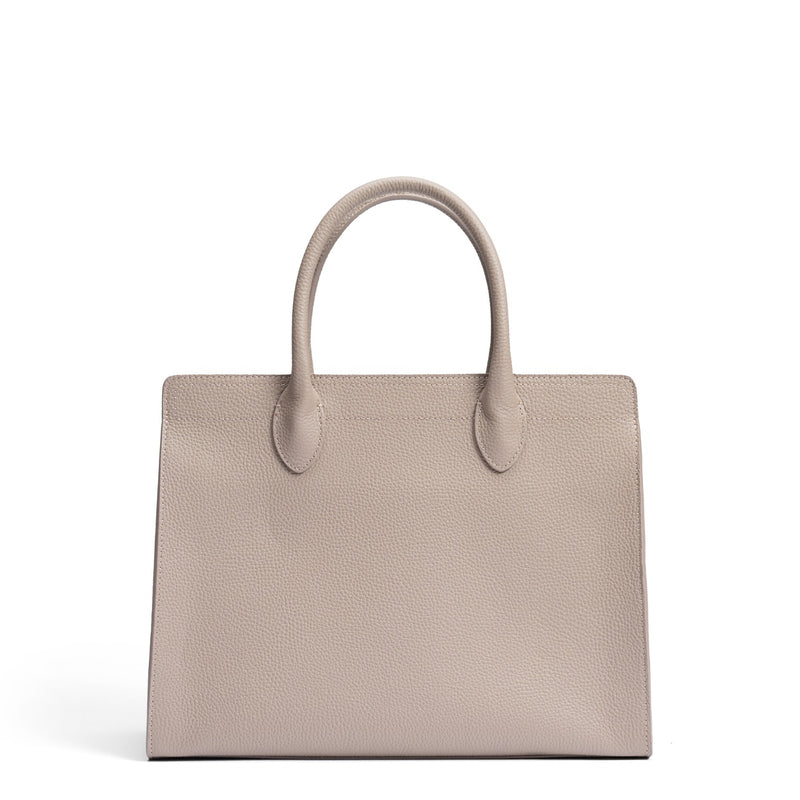 Isabel Bernard Honoré Nadine taupe kalfsleren handtas met 13 inch laptopvak IB25110-078-13-zoom-