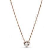 Pandora Timeless Sparkling Heart Necklacewith14 Carat RoseGold Plating 388425C01-45 (Length: 45.00 cm)