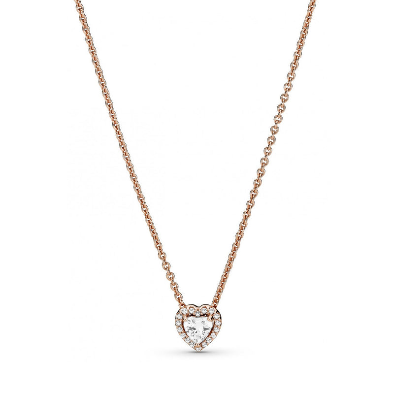 Pandora Timeless Sparkling Heart Necklacewith14 Carat RoseGold Plating 388425C01-45 (Length: 45.00 cm)-zoom-