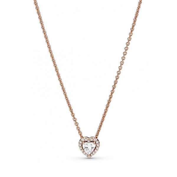 Pandora Timeless Sparkling Heart Necklacewith14 Carat RoseGold Plating 388425C01-45 (Length: 45.00 cm)