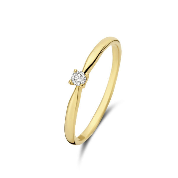 De la Paix Céline 14 karaat gouden ring met diamant 0.05 karaat