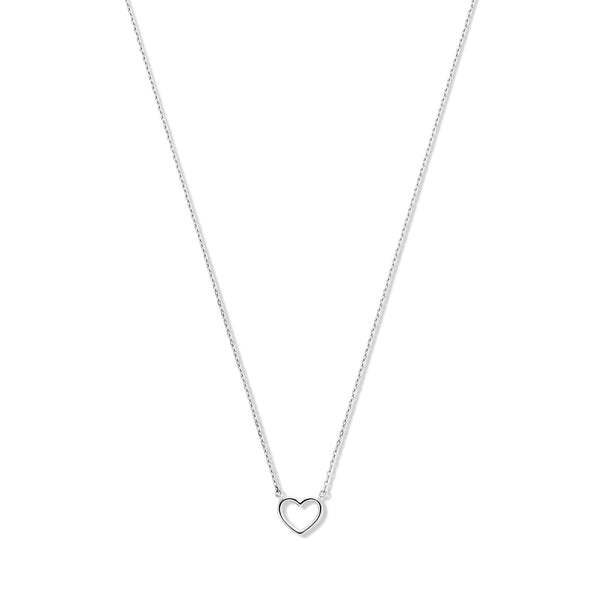 Saint Germain Amore 14 karaat witgouden ketting met hartje