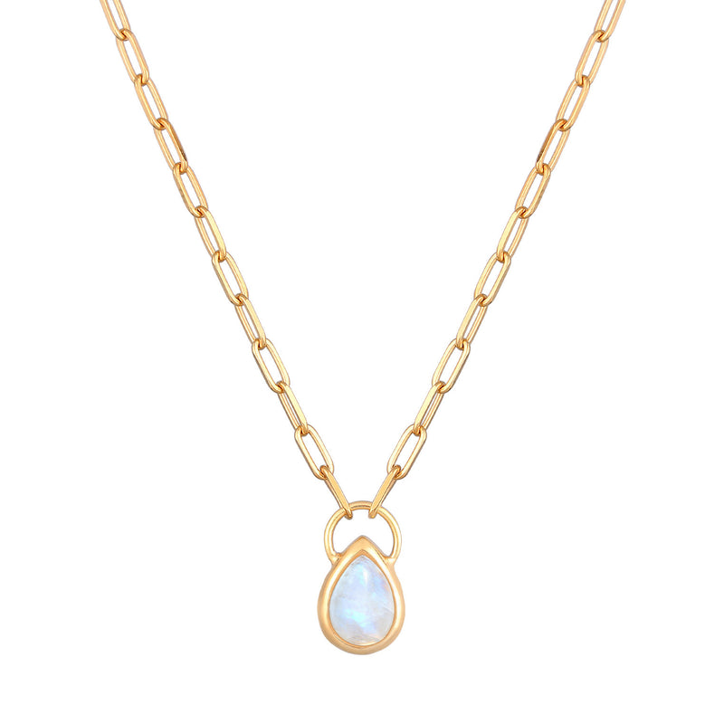 Elli 925 Sterling Silver Link Chain Necklace Gold plated with Moonstone 2004-BF-0008216-001-zoom-