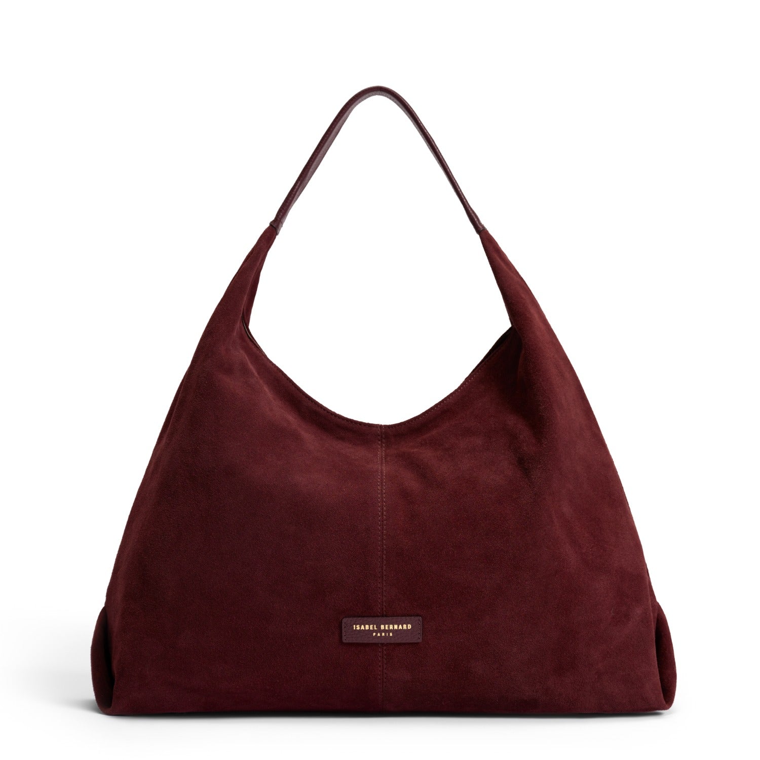 Isabel Bernard Honoré Grace dark bordeaux suede shoulder bag IB25093-152