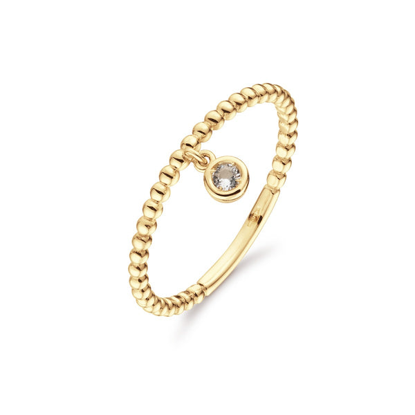 Dangling White Topaz Ring - 14 karaat goud