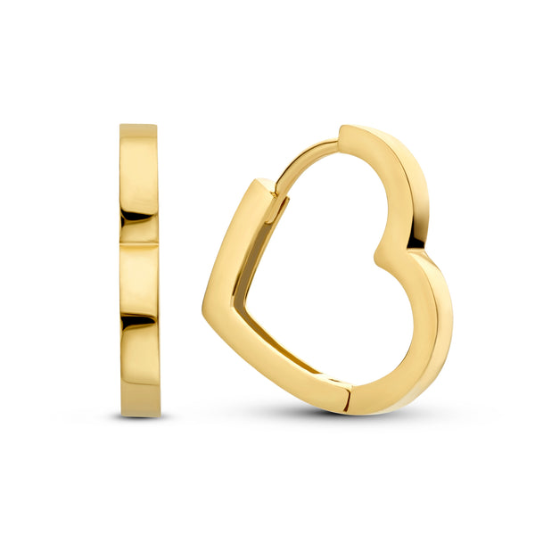 Belleville Amore 14 karaat gouden hartjes oorbellen