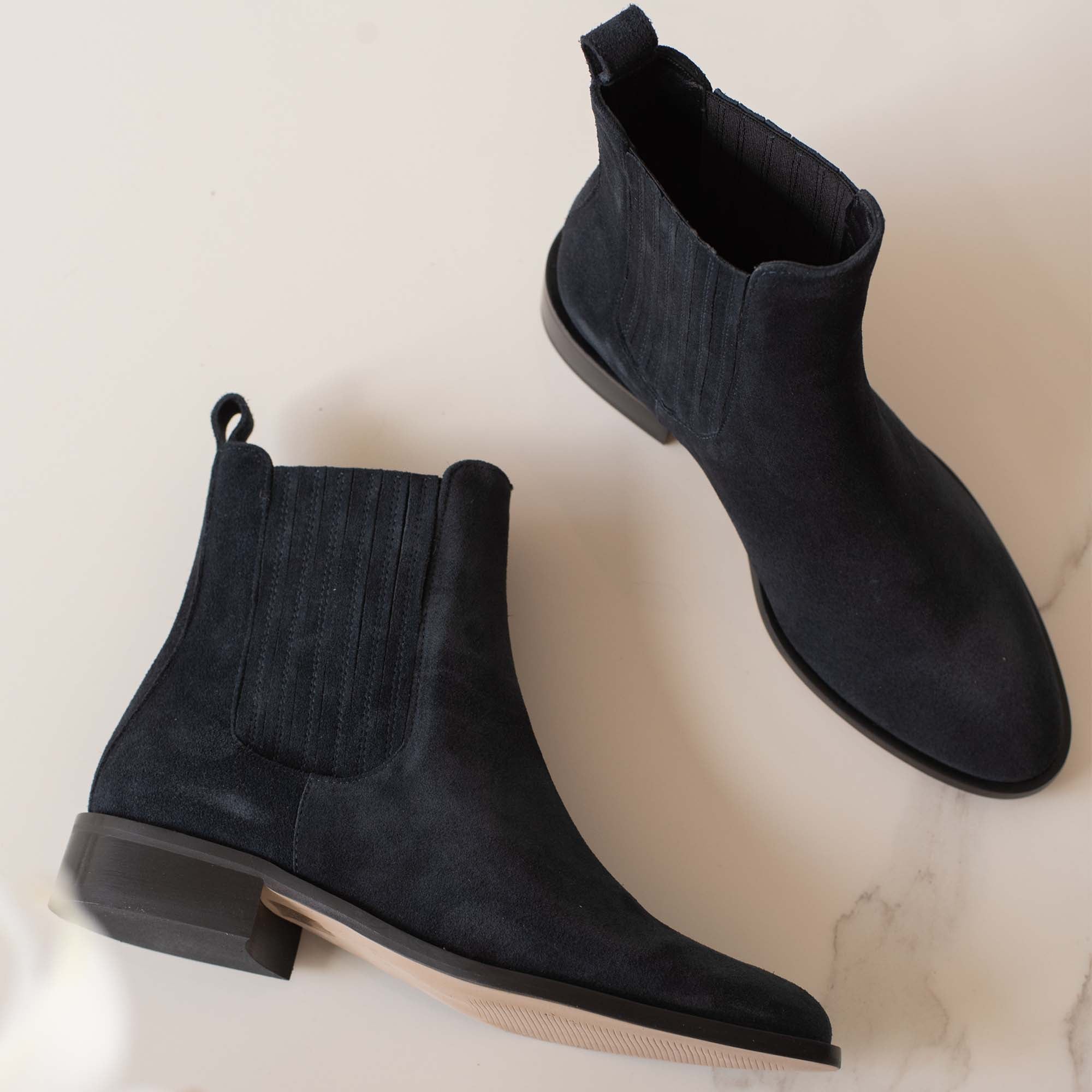 Isabel Bernard Vendôme Chey Blue Suede Chelsea Boots IB53000-10-36