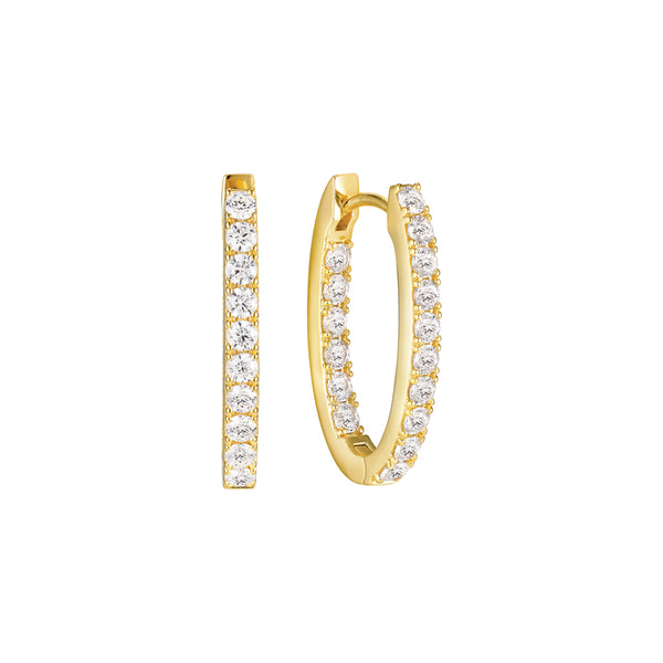 Sif Jakobs Ellisse 925 Sterling Silver Earrings SJ-E2312-CZ-YGwith18 Carat Gold Plating