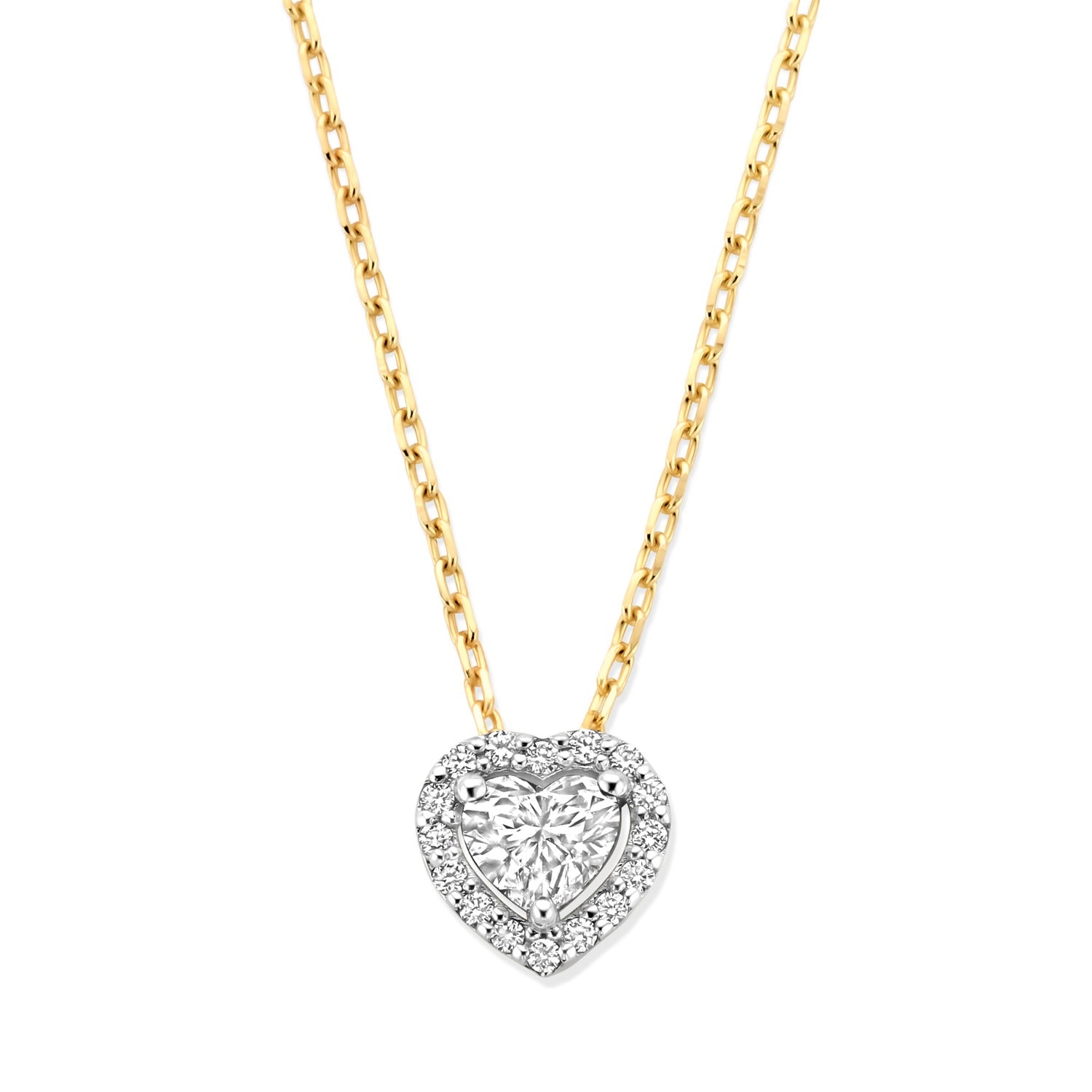 Isabel Bernard De la Paix Amore 14 karat gold necklace with diamond 0.14 carat IBD350024
