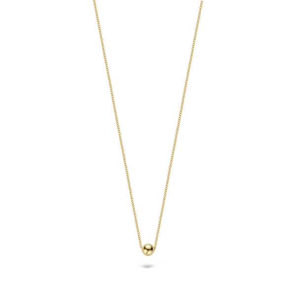 Ketting met balletje hanger 14k goud