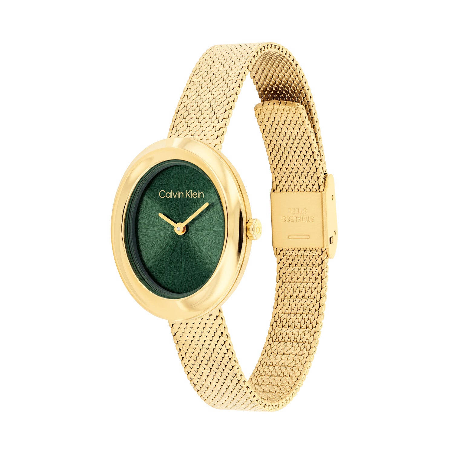 Calvin Klein Twisted Bezel Groen Dames Horloge 2002-CK25100152
