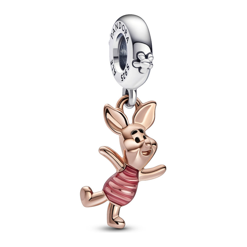 Pandora Disney 925 Sterling Silver Winnie The Pooh Piglet Charm 782208C01with14K RoseGold Plating-zoom-