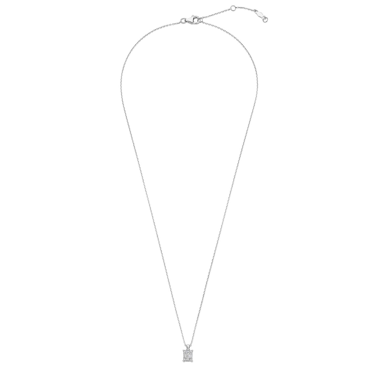 Isabel Bernard De la Paix Maxime 14 karat whitegold necklace with diamond 0.13 carat IBD350023