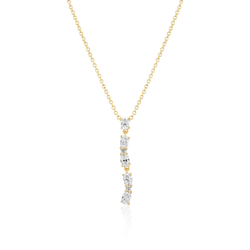 Sif Jakobs Ellera 925 Sterling Silver Necklace Gold Plated SJ-N2421-CZ-YG-zoom-
