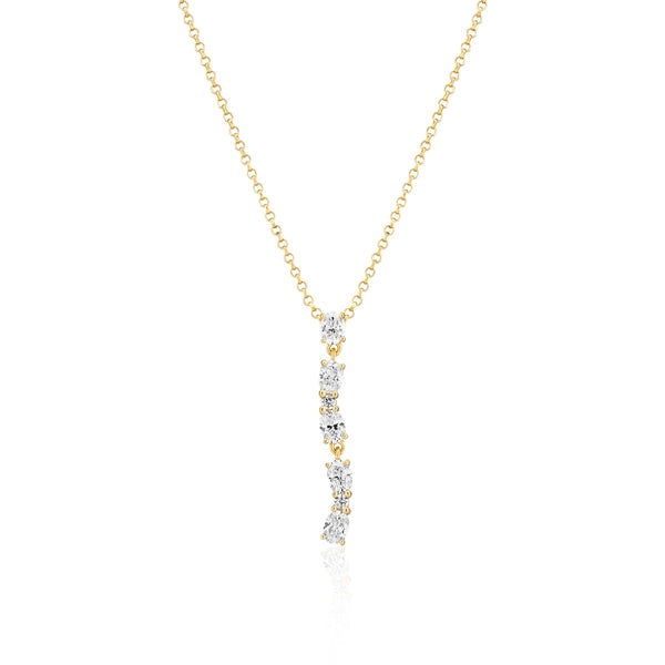 Sif Jakobs Ellera 925 Sterling Silver Necklace Gold Plated SJ-N2421-CZ-YG