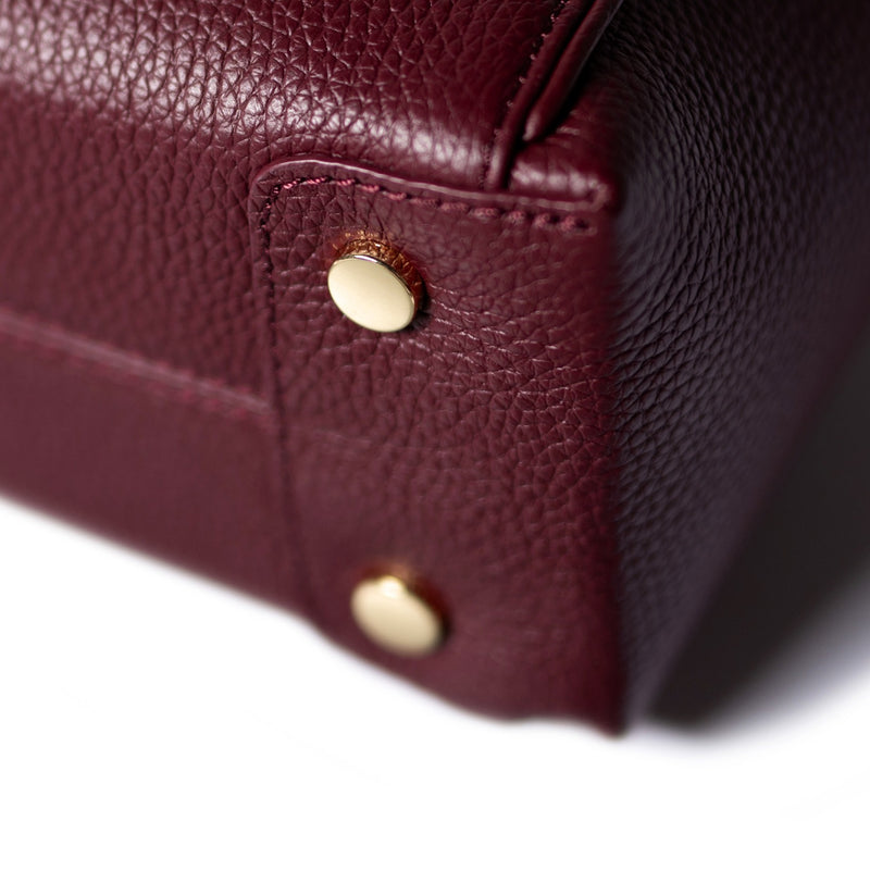 Isabel Bernard Honoré Cloe Mini Bordeaux Kalfsleren Handtas IB21124-052-zoom-