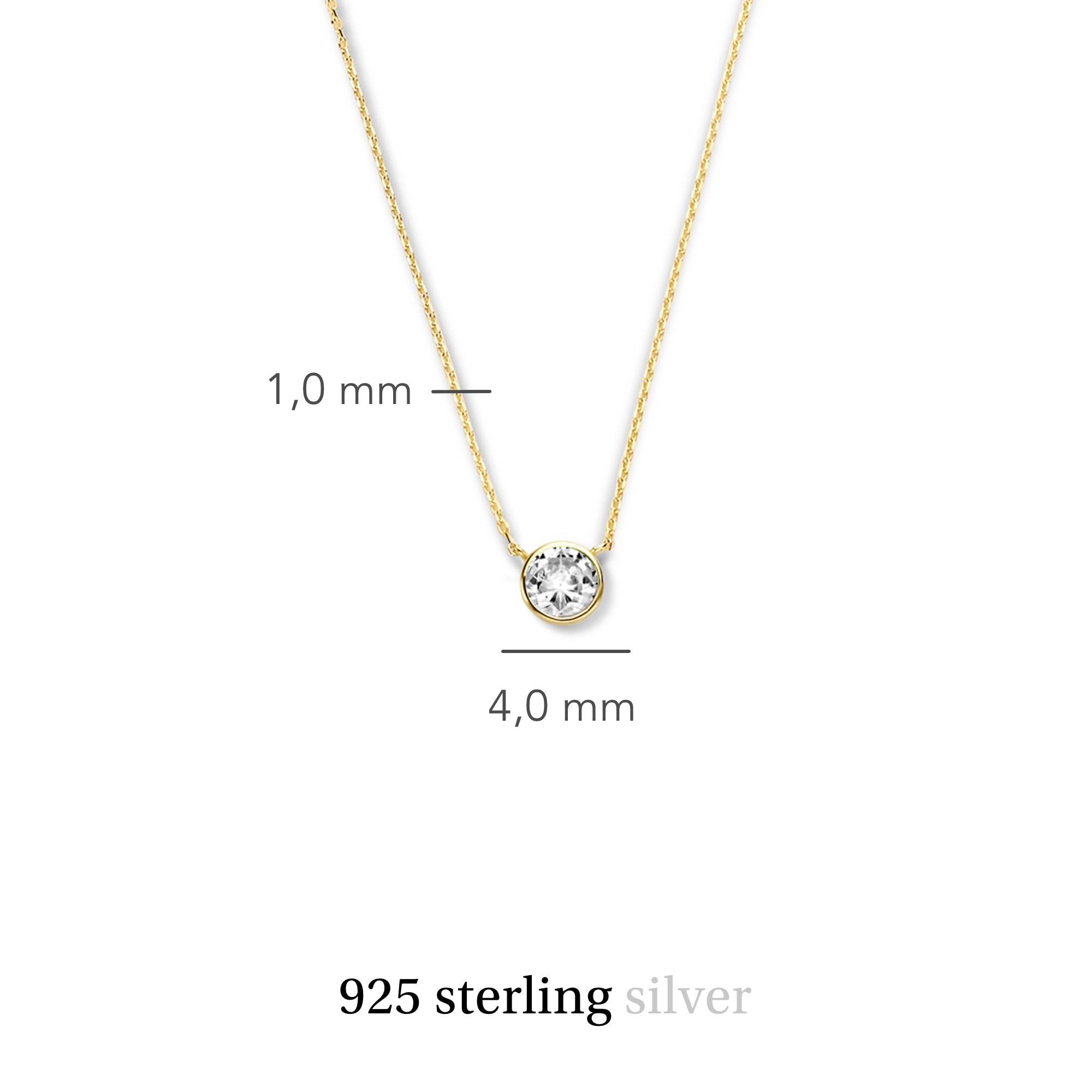 Violet Hamden Venus 925 Sterling Silver Gold-coloured Necklace with Birthstone VH340010-MAR