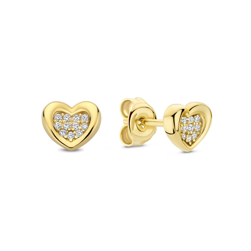 Beloro Jewels Regalo d'Amore 9 karaat gouden oorbellen set met hart BO90051-zoom-