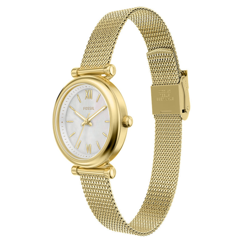 Fossil Carlie Round White Dial Watch ES5462-zoom-