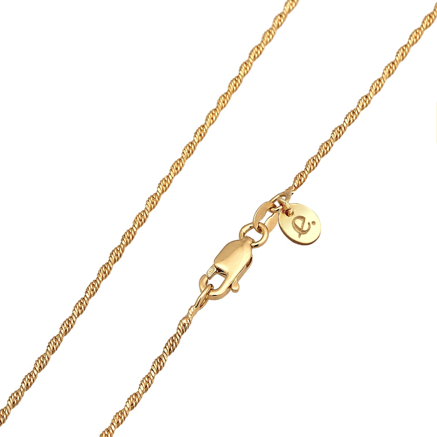 Elli 925 Sterling Silver Link Chain Necklace with Gemstone 2004-BF-0007869-001