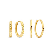 Beloro Jewels Regalo d'Amore 9 karaat gouden oorringen cadeauset met diamantgeslepen afwerking BO90042