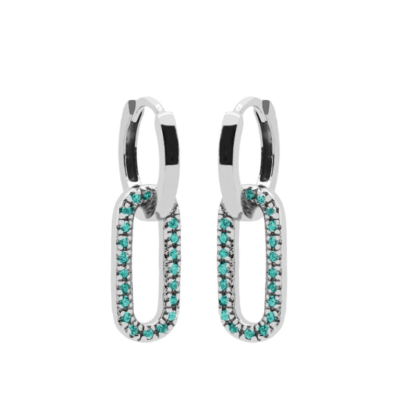 Karma 925 Sterling Silver Summer Fling Turquoise Hoop Earrings H187S-T