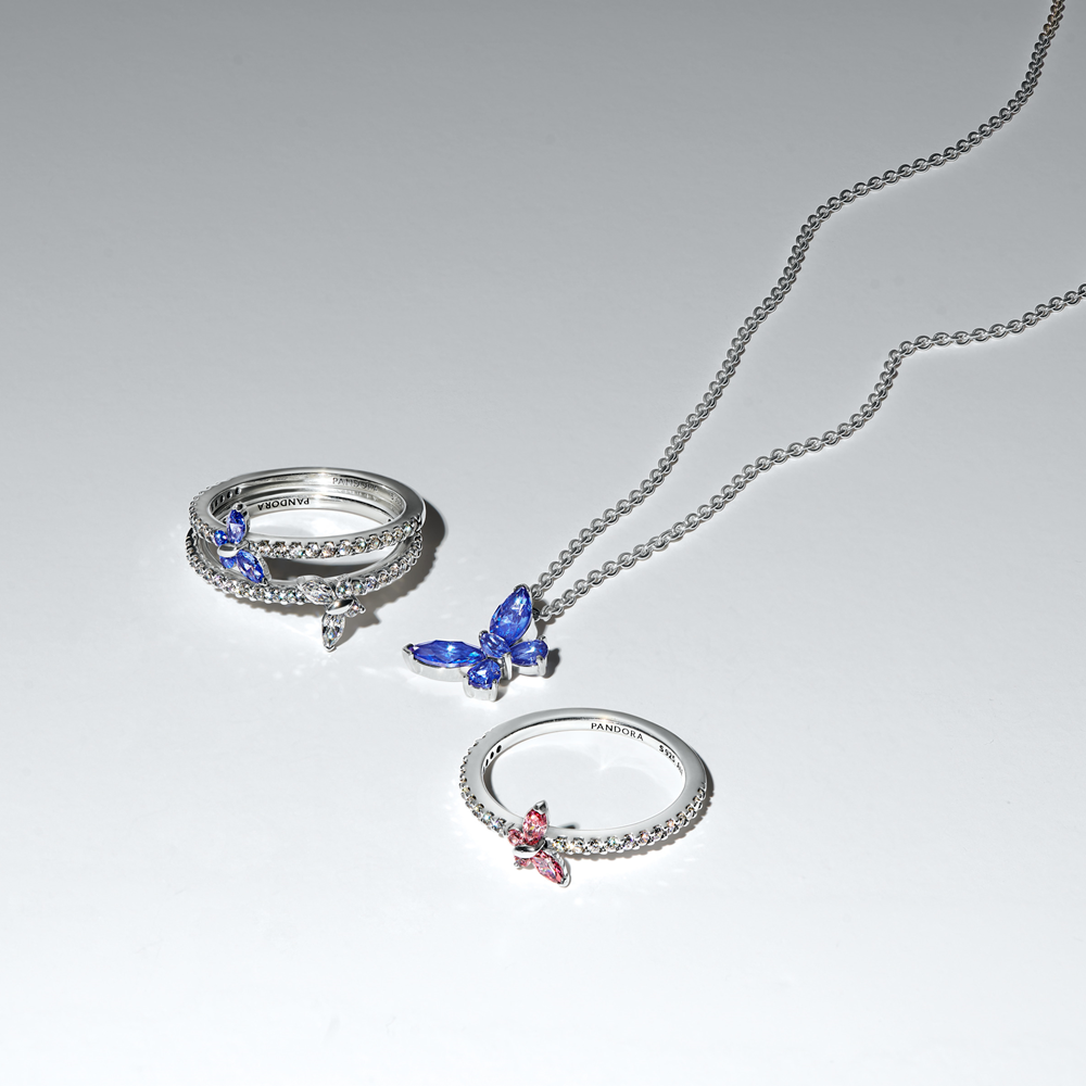 Pandora Timeless 925 Sterling Silver Sparkling Butterfly Ring 194269C01-54