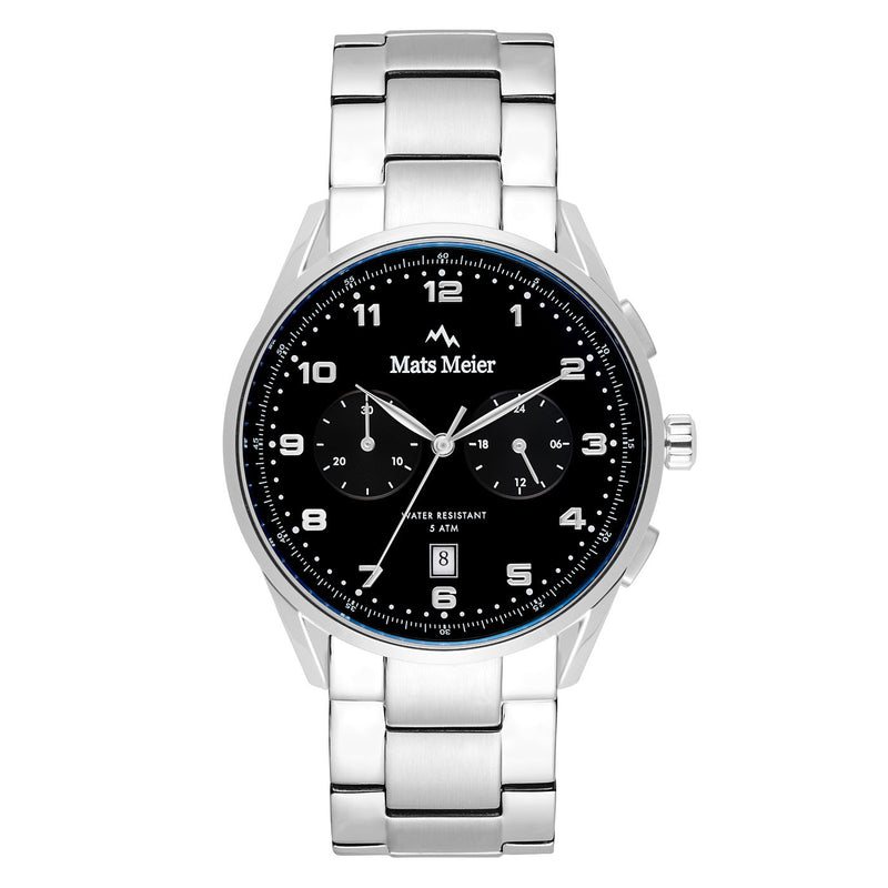 Mats Meier Mont Vélan Chrono Zwart/Zilverkleurig horloge MM10004-zoom-