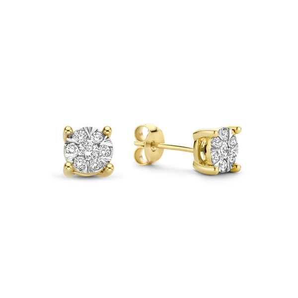 De la Paix Hanaé 14 karaat gouden oorknoppen met diamant 0.28 karaat