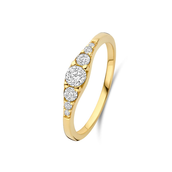 Rivoli Esme 14 Karaat Gouden Stacking Ring Met Zirkonia Steentjes