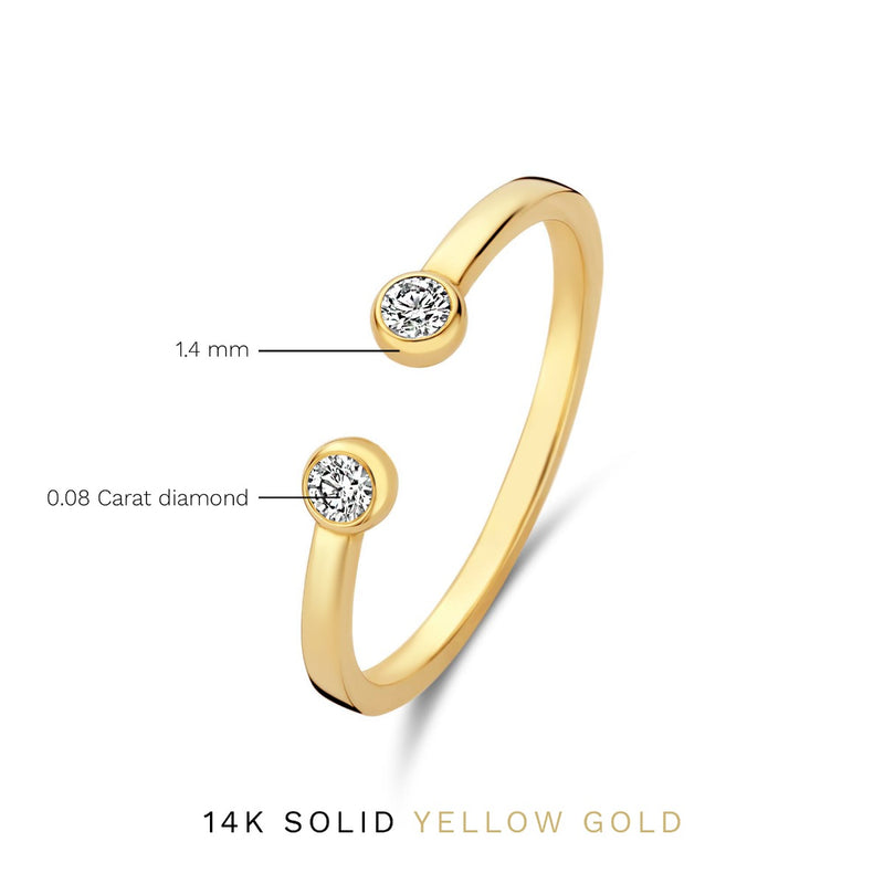 Isabel Bernard De la Paix Flavie 14 Karat Gold Ring With Diamond 0.08 Carat IBD330032-58-zoom-