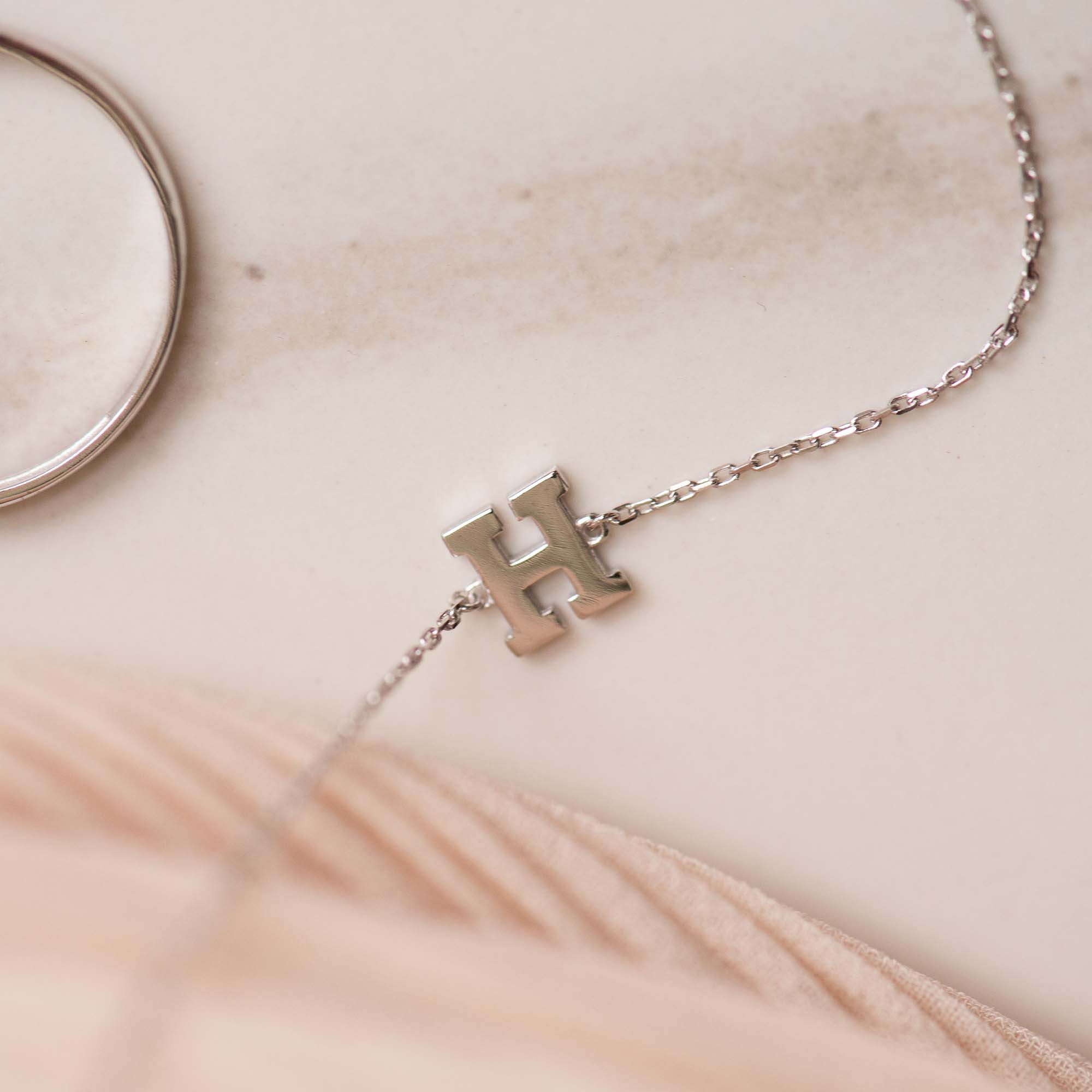 Isabel Bernard Saint Germain Rachel 14 Carat Whitegold Initial Bracelet IB320041-Z