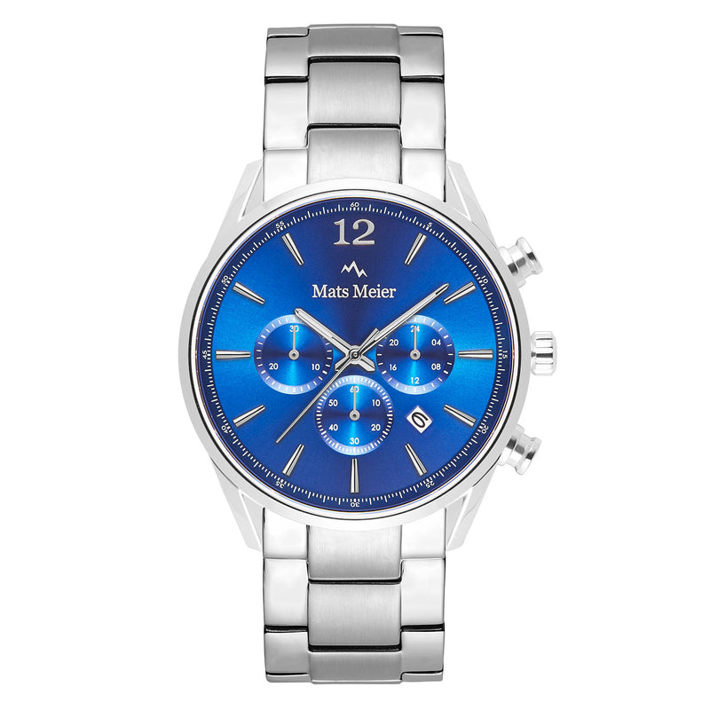 Mats Meier Grand Cornier Chrono Blauw/Zilverkleurig horloge MM00108-zoom-