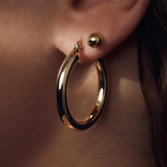 Parte Di Me Bibbiena Poppi Casentino 925 Sterling Silver Gold Plated Hoop Earrings PDM36154