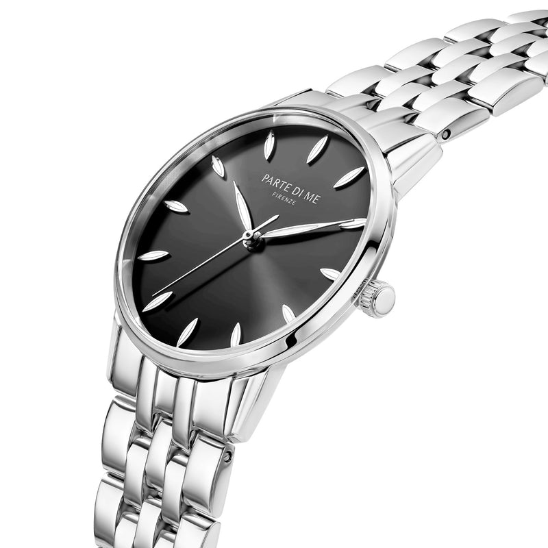 Parte Di Me Orologio rond dames horloge zilverkleurig en zwart PDM09048-zoom-