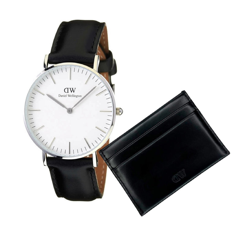 Daniel Wellington Herenhorloge En Zwarte Leren Kaarthouder Giftset DW00590019-zoom-