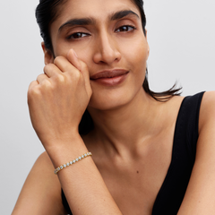 Pandora Timeless Gold Plated Sparkling Bold Tennis Bracelet 563539C01-18