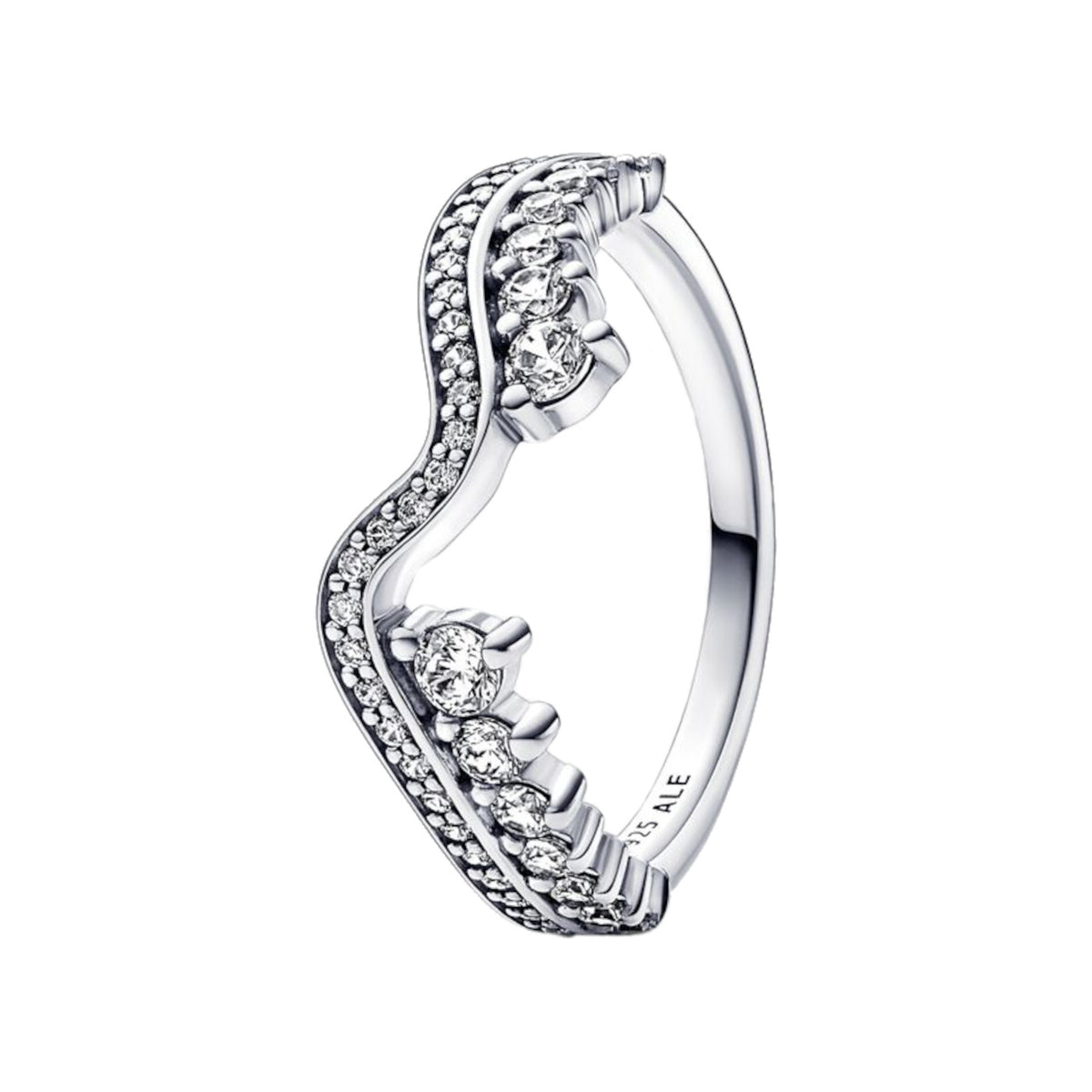 Pandora Timeless 925 Sterling Silver Wave Ring 192543C01-50