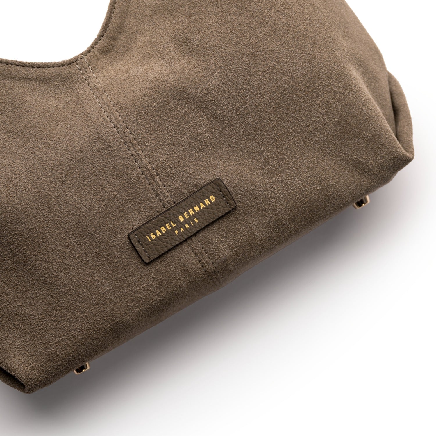 Isabel Bernard Honoré Grace mini taupe suede handbag IB21132-178