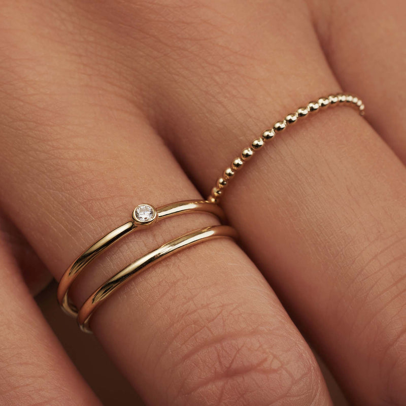 Isabel Bernard Rivoli Aélys 14 karaat gouden stacking ring IB330076-52 (Maat: 52)-zoom-