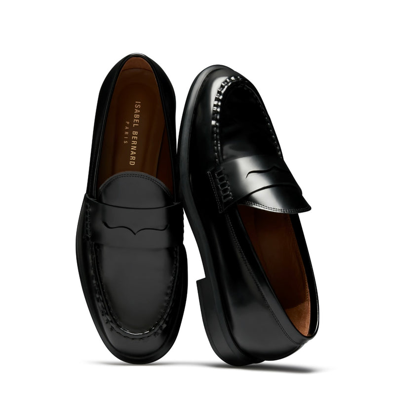 Isabel Bernard Vendôme Blandine Zwarte spazzolato Leren Loafers IB51015-601-37-zoom-