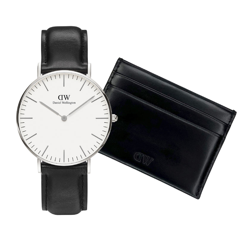 Daniel Wellington Herenhorloge En Zwarte Leren Kaarthouder Giftset DW00590019-zoom-