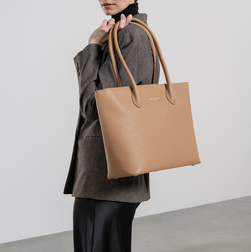 Isabel Bernard Honoré Lysanne Camel Kalfsleren Shopper IB25026-zoom-